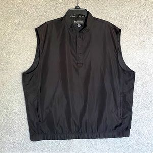 Footjoy Windbreaker Vest Mens L Black Outerwear Sleeveless Pockets Butto…